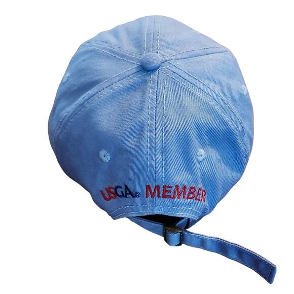 Pebble Beach 2019 US Open Hat Strap Back Sky Golf Cap Blue Tree Logo USGA Member - Picture 2 of 4